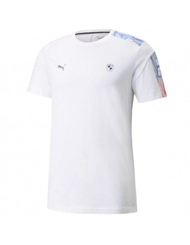 Puma Î‘Î½Î´ÏÎ¹ÎºÏŒ T-shirt Î›ÎµÏ…ÎºÏŒ Î¼Îµ Î£Ï„Î¬Î¼Ï€Î± 531183-02